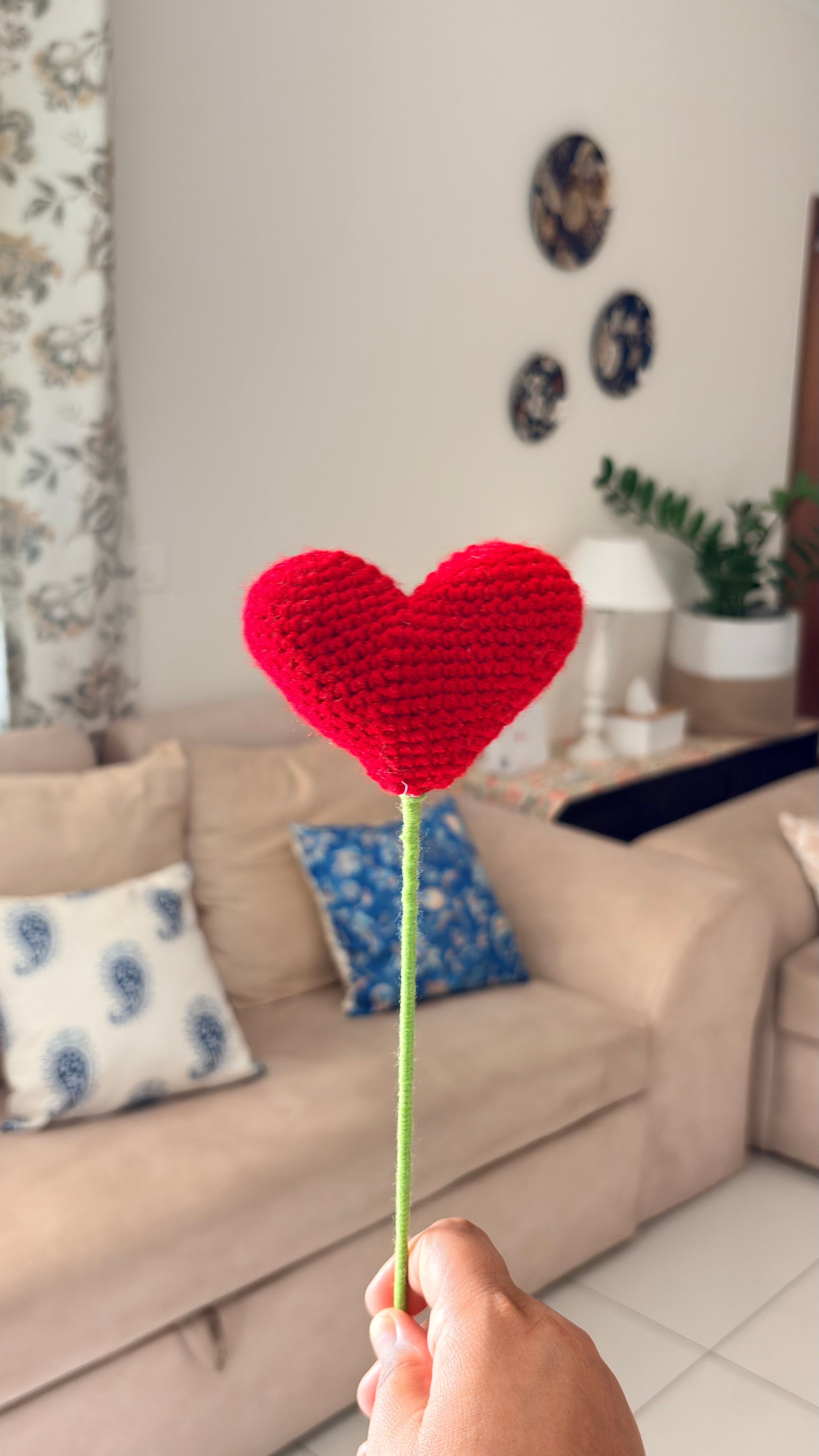 Crochet Heart Stick